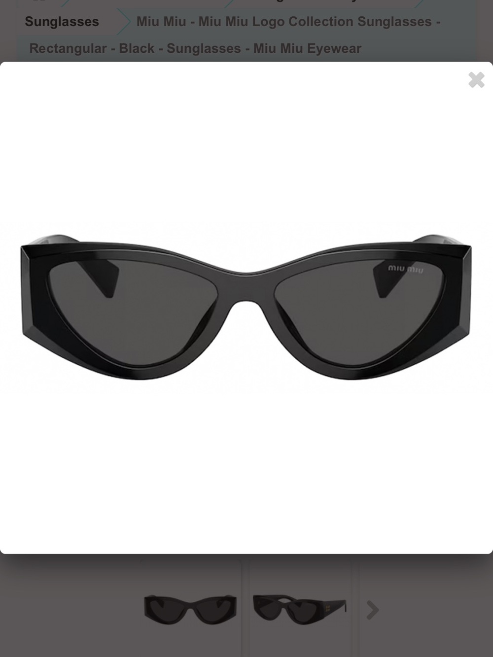 Miu Miu Camel Acetate Cat Eye Sunglasses SMU 06Y Black Ardesia - Picture 5 of 16